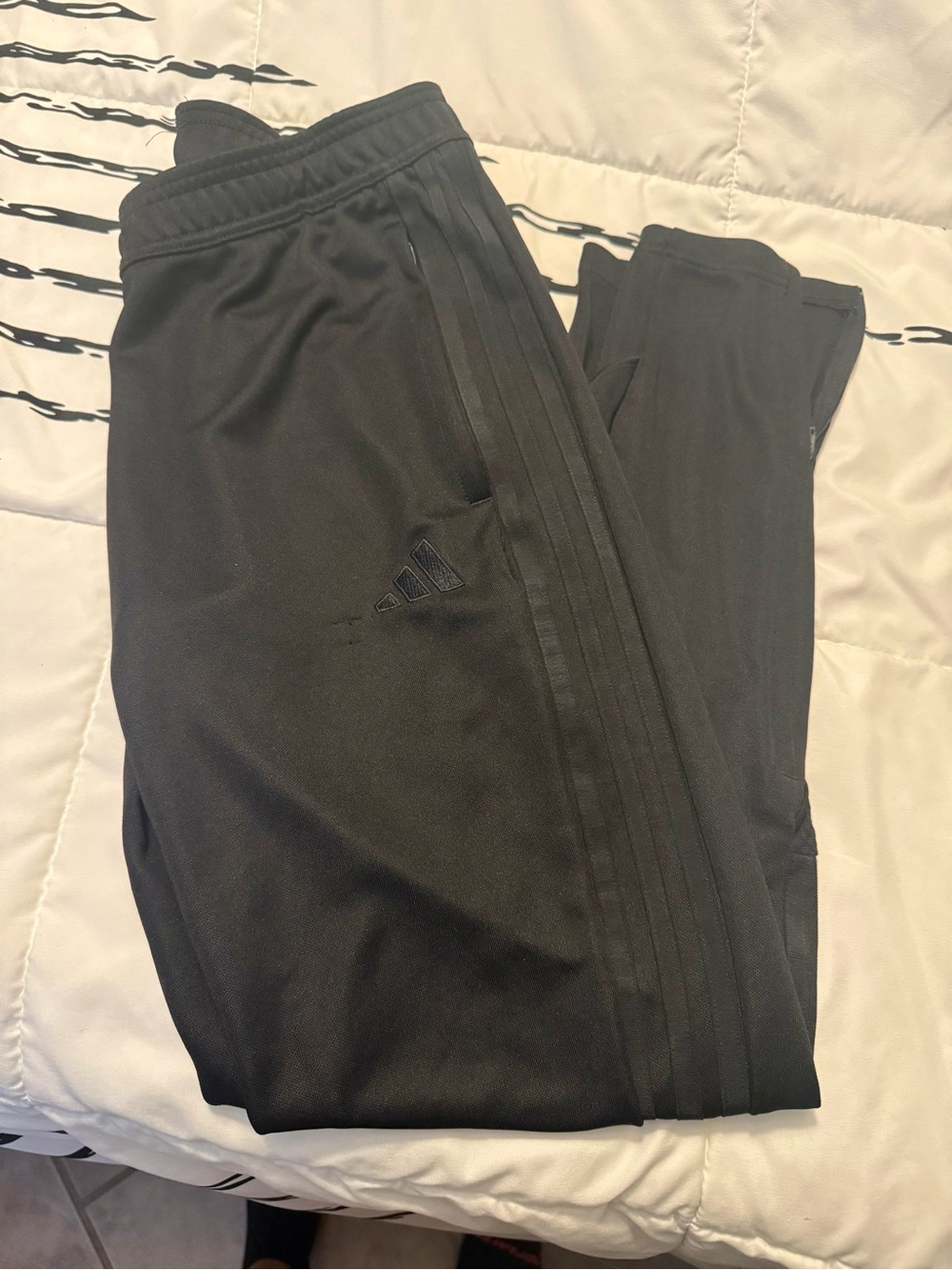 adidas Men’s Black Joggers with Side Stripes